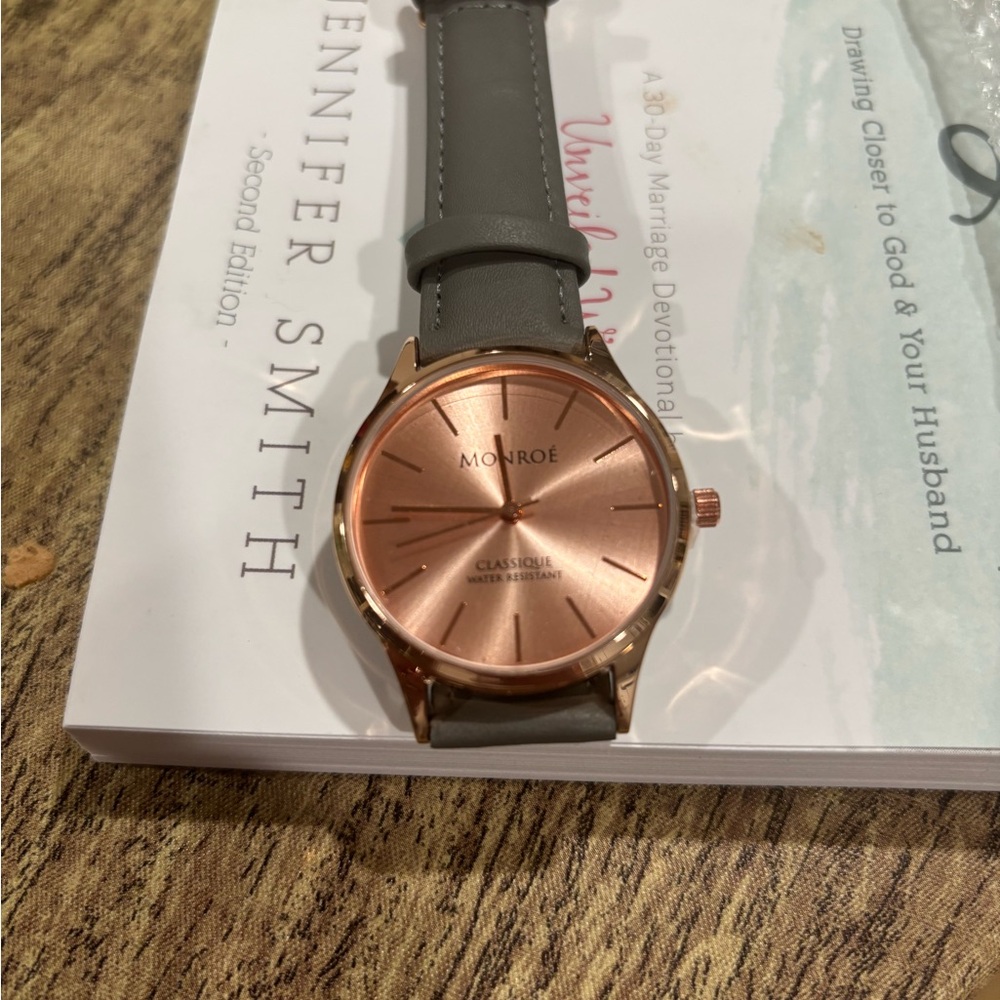 Monroe Rose Gold Watch with Gray Strap